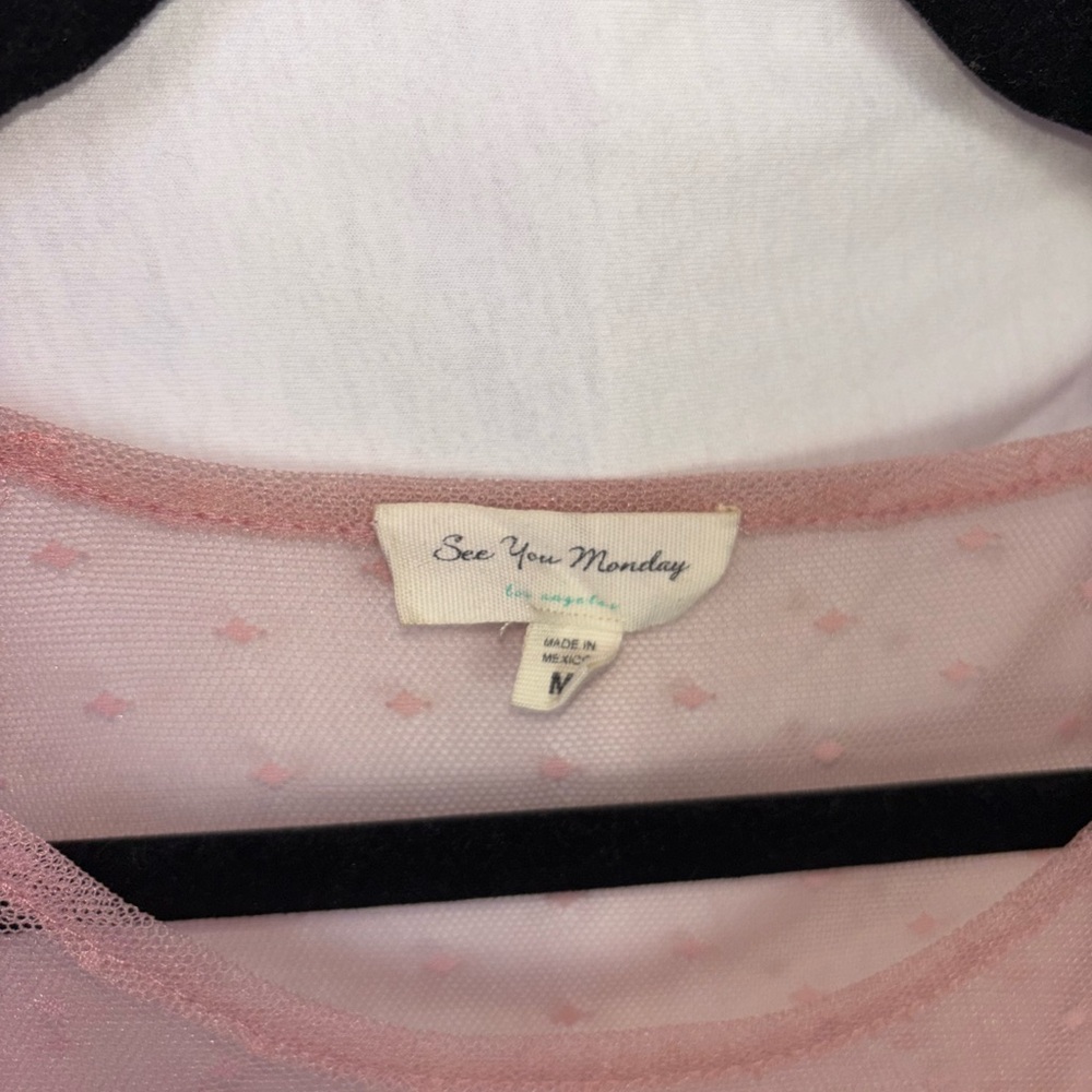 See you Monday Pink Sheer Layered Dress - Picture 3 of 4